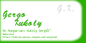 gergo kukoly business card